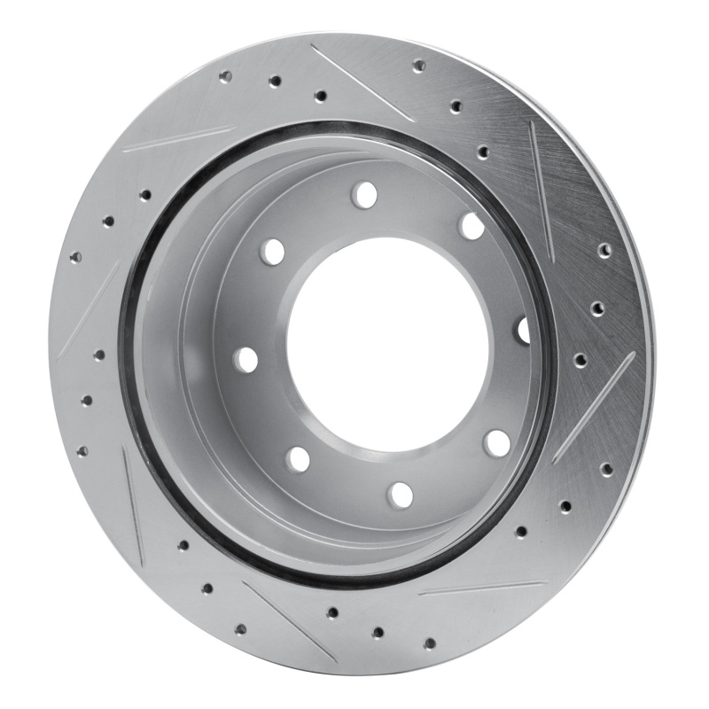 Cadillac DTS Brake Rotor (1) - Rear Left - R1 Concepts - Drilled & Slotted - Silver - `00-`11